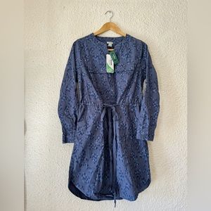 NWT L.L. Bean Women's Comfort Cotton/TENCEL Dress - Blue Size S